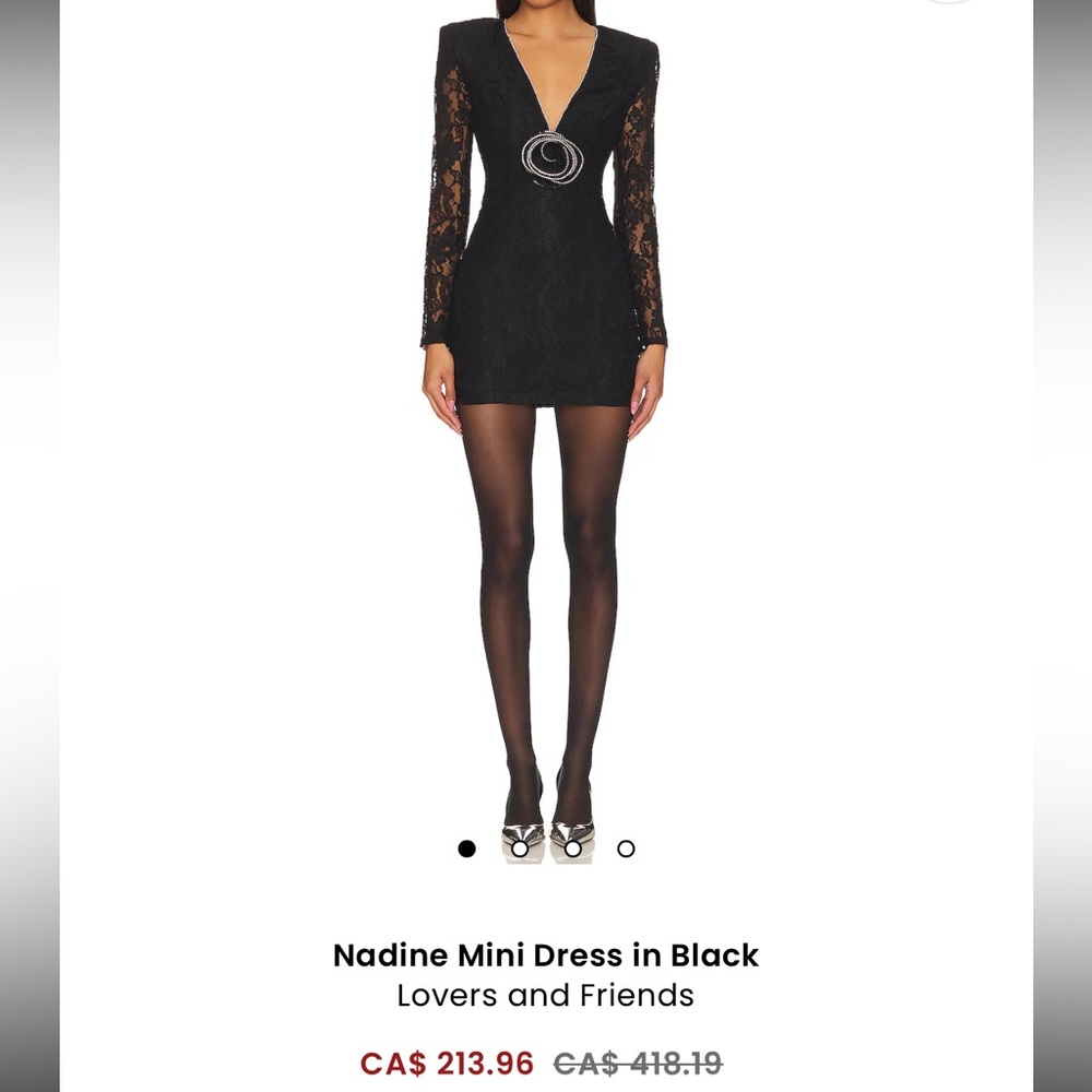 Lovers + Friends Black Lace Mini Dress